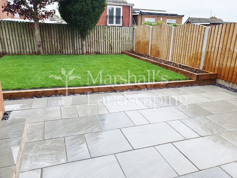 Rothwell, Leeds (Landscaping Project 27) Landscaping Makeover, Grey Paving, Artificial Lawn, Low Maintenance Garden, Landscaping Company, Wakefield, Landscape Projects, Entertaining Area, Raised Beds