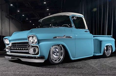 1958 Chevy Truck, 1958 Chevy Apache, Sema Truck, S10 Truck, 57 Chevy Trucks, Vintage Chevy Trucks, Chevy Apache, Vintage Chevy, Gmc Pickup Trucks