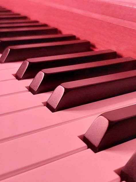 Piano Aesthetic Pink, Pink Piano Aesthetic, Pink Music Aesthetic, Pink Keys, Cello Art, Popular Piano Sheet Music, Pink Lighting, Pink Piano, Music Aesthetics