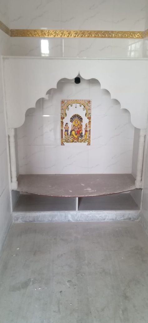 Granite Temple Design For Home, Puja Room Tiles Design, Dev Ghar, Pooja Stand, Indian Living Room Design, Room Tiles Design, Flush Door Design, Alpona Design, Flush Door