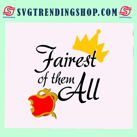 The Fairest Of Them All, Free Svg Files For Cricut Snow White, Disney Villain Svg Free, Disney Proncess Svg, Disney Silhouette, Fairest Of Them All, Disney Gift, Silhouette Files, Disney Family