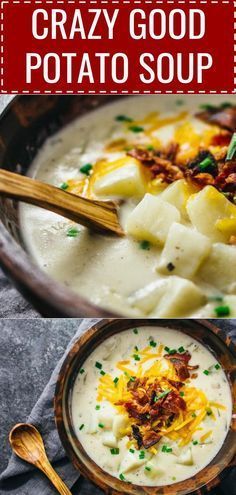 Potato Dinner Recipe, Potato Soup Loaded, Soup Potato, Homemade Potato Soup, Best Potato Soup, Potato Bacon Soup, Slow Cooker Potato Soup, Cheesy Potato Soup, Potato Soup Easy