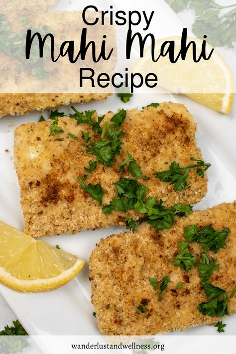 Mahi Mahi Tuna Recipe, Crispy Mahi Mahi Recipes, Easy Mahi Mahi Recipes Baked Fish, Magi Mahi Recipes Baked, Best Mahi Mahi Recipes Baked, Baking Mahi Mahi In Oven, Panko Crusted Mahi Mahi Recipes, Panko Mahi Mahi Recipes, Breaded Mahi Mahi Recipes