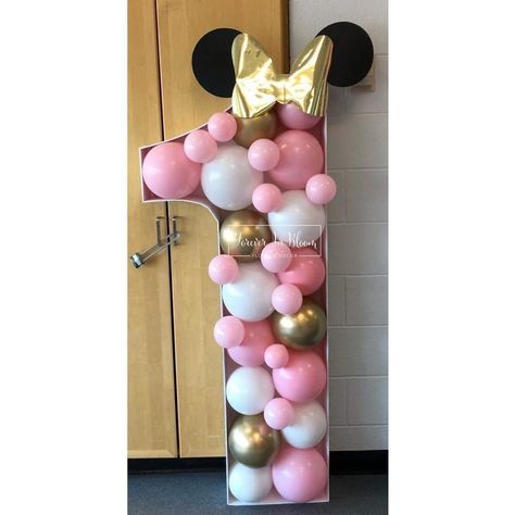 1 Balloon Mosaic, Cheap Birthday Party, Balloon Mosaic, Minnie Mouse Birthday Invitations, Minnie Mouse 1st Birthday, 1 Balloon, Minnie Birthday Party, 1st Birthday Cake Smash, Mickey Party