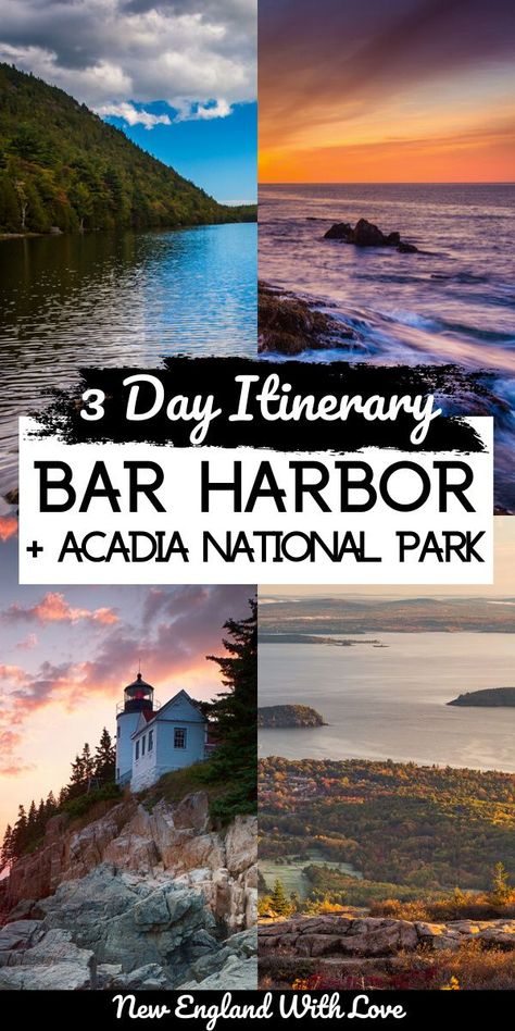 Looking for the best way to spend 3 days in Bar Harbor and Acadia National Park? See the best of Maine's coast with this great itinerary. #Maine #Acadia #NewEngland #Travel Maine Road Trip, Acadia National Park Maine, New England Road Trip, East Coast Road Trip, Maine Vacation, Mount Desert Island, Maine Travel, New England Travel, Maine Coast