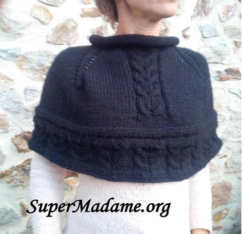 Facile à tricoter, l'indispensable chauffe-épaules Knit Shrug, Ponchos, All Fashion, Knitted Hats, Winter Hats, Crochet Hats, Sewing, Wool, Knitting