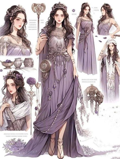 Roman Dress Goddesses, Fantasy Clothing Design, Royalty Clothing, Roman Clothes, Roman Dress, Greek Goddess Dress, Royal Au, Dnd Npc, Dress Anime