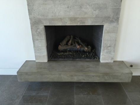 Board Formed Concrete veneer tile fireplace surround and floating hearth - Modern - Family Room - Orange County - by Walls n Effects | Houzz Floating Hearth, Concrete Fireplace Surround, Concrete Board, Fireplace Gallery, Outdoor Wood Fireplace, Outdoor Fireplace Kits, Electric Fireplace Wall, Resin Patio Furniture, Fireplace Kits