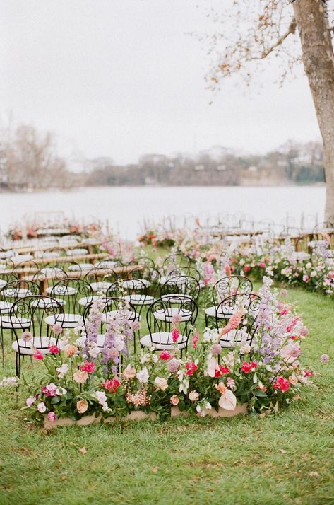 Whimsical Lake Wedding, Floor Wedding Arch, Floor Meadow Wedding, Aisle Floor Flowers, Flower Aisle Wedding, Floor Arch Wedding, Nikah Outdoor, Elopement Florals, Malibu Elopement