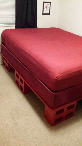 Cinder Block Bed Frame / Storage Bed : 10 Steps (with Pictures) - Instructables Cinder Block Bed, Cinder Block Bed Frame, Raised Beds Bedroom, Diy Bed Frame Plans, Raised Beds Diy, Bed Frame Storage, Diy Bed Frame Easy, Cinder Block Furniture, Diy Storage Bed