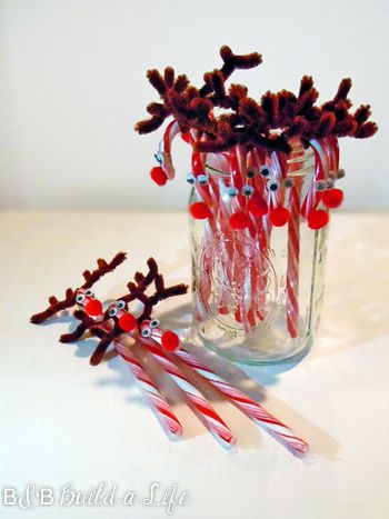 Christmas : Rudolph the red nose Reindeer Candy Canes! CUTE! Reindeer Candy Canes, Reindeer Candy, Candy Cane Reindeer, School Christmas Party, Candy Cane Crafts, Red Nose Reindeer, Kids Christmas Party, Candy Crafts, Christmas Favors