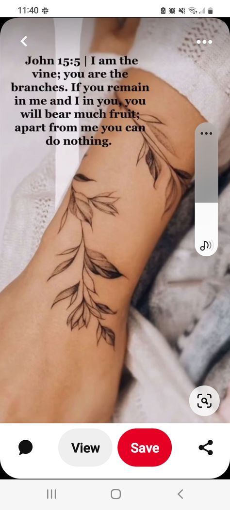 Vine Bible Verse Tattoo, Abide In The Vine Tattoo, You Are The Vine I Am The Branches Tattoo, I Am The Vine Tattoo, Olive Vine Tattoos For Women, Biblical Vine Tattoo, Vine Tattoos Hand, I Am The Vine You Are The Branches Tatoo, Abide Tattoo Vines