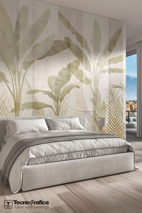 Biophilic Wallpaper, Artsy Bedroom Ideas, Artsy Bedroom, Wallpaper Interior, Jungle Wallpaper, Tropical Wallpaper, Tropical Theme, Inspirational Wallpapers, Wallpaper Calculator