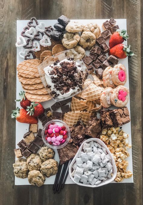 Cannoli dip, puppy chow, variety of cookies and other goodies Cannoli Dip Board, Cannoli Charcuterie Board, Cannoli Dip Charcuterie Board, Canolli Dip Board, Sweets Charcuterie Board Ideas, Charcuterie Vegan, Butter Boards, Cannoli Dip, Dessert Platter