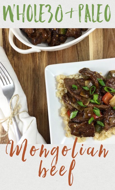 Whole30 Mongolian Beef: Better Than Takeout - Whole Kitchen Sink Slow Cooker Whole 30, Paleo Mongolian Beef, Slow Cooker Mongolian Beef, Paleo Entrees, Whole30 Beef, Better Than Takeout, Whole30 Dinners, Whole 30 Diet, Healthy Holiday Recipes