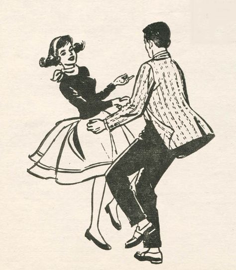 Dance Love! Ellingham Academy, Fanart Sticker, Dancing Drawing, Half Alive, Dance Tattoo, Dancing Drawings, Vintage Dance, Vintage Illustration Art, Swing Dance