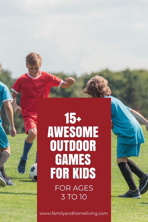 Get the whole family involved with these 15+ fun outdoor games Perfect for kids aged 3-10 and adults, these games are great for backyard fun, birthday parties, and more. #OutdoorGamesForKidsAndAdults #KidsGamesOutdoor #OutdoorGamesForKids Outdoor Games For Kids No Supplies, Fun Group Games For Kids, Fun Outdoor Games For Kids, Large Games, Group Games For Kids, Fun Group Games, Outside Games, Fun Outdoor Games, Fun Outdoor Activities