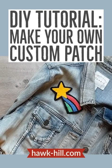 Denim Patches Diy, Make Your Own Patch, How To Make Patches, Diy Patches Embroidery, Custom Iron On Patches, Patches Jacket Diy, Fun Awards, Custom Patch, Felt Patch