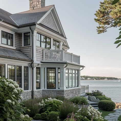 Coastal Mansion Exterior, Nantucket House Exterior, Dream Beach Houses Exterior, Beach House Hamptons, Lake House Exterior, Long Island Homes, The Hamptons Aesthetic, Nantucket House, Sky Window