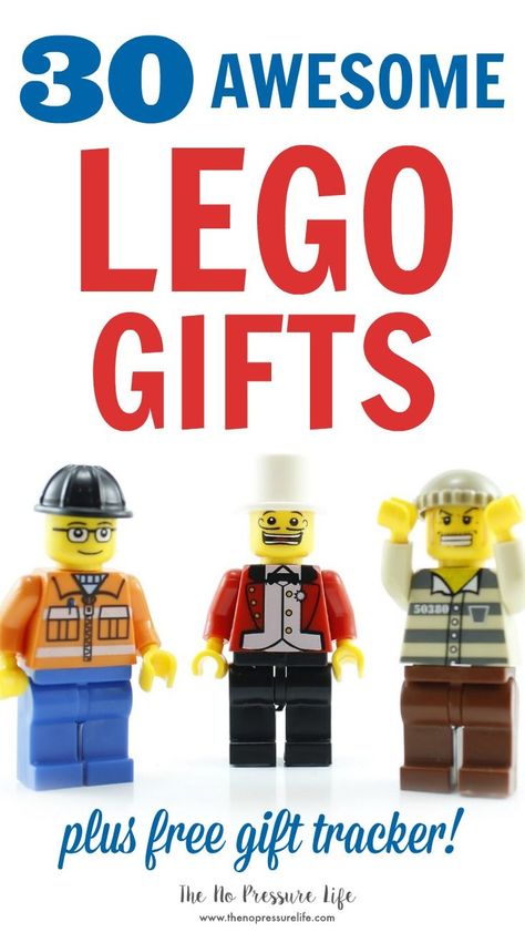 These awesome LEGO gift ideas are perfect for girls, boys, and even adults! If you're looking for a unique Christmas or birthday gift for a LEGO lover, you're sure to find something in this guide. There are loads of choices from Amazon, Etsy, and more! #giftsforhim #giftsforher #giftsforkids #LEGOS #Christmas #giftguide via @nopressurelife Lego Gift Ideas, Lego Gift, Best Lego Sets, Gift Tracker, Lego Gifts, Lego Lovers, Party Themes For Boys, Awesome Lego, Lego Craft