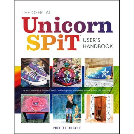 Create colorful masterpieces with the official guide to using Unicorn SPiT! Unicorn SPiT is a paint, gel stain, and glaze concentrate all in one bottle! It creates a multifaceted, 3-dimensional effect on wood, glass, metal, fabric, pottery, wicker, concrete, laminate, and more. Fans love that it's nontoxic and comes in a variety of outrageous colors. Now, for the first time, Unicorn SPiT inventor Michelle Nicole spills the secrets about the best tips and tricks for using this magical substance t Unicorn Spit On Fabric, How To Use Unicorn Spit Stain, Diy Unicorn Spit Recipe, Unicorn Spit Projects, Paint Unicorn, Unicorn Spit Stain, Painting Unicorn, Unicorn Paint, Diy Wood Stain