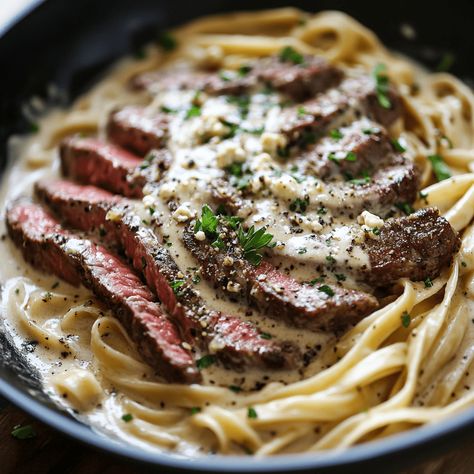 Steak Gorgonzola Alfredo Steak Garganzola Alfredo, Steak Gorgonzola Pasta, Steak Carbonara Pasta, Steak Fettuccine Alfredo, Tender Sirloin Steak, Steak Alfredo Pasta, Steak Gorgonzola Alfredo, Gorgonzola Alfredo, Steak Alfredo