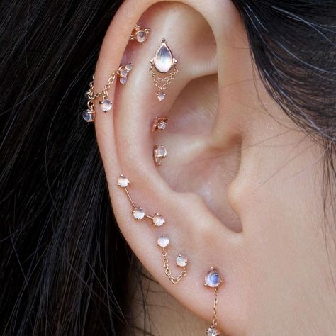 Modern Mood Body Jewelry • Genuine Piercing Jewelry (@modernmoodbodyjewelry) • Instagram photos and videos Ear Styling, Body Vision Los Angeles, Jewelry Classy, Ear Style, Piercing Jewelry, Body Jewelry, Moonstone, Piercings, Angeles