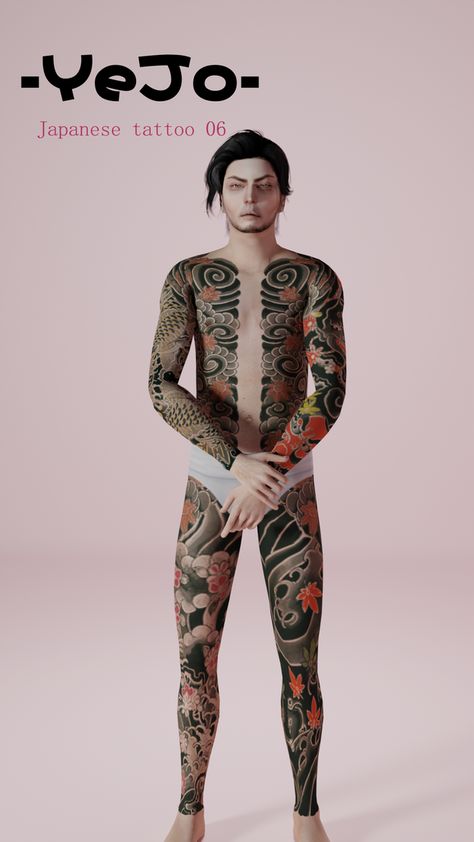 Sims 4 Yakuza Tattoo, Sims 4 Yakuza, The Sims 4 Tattoo, Tattoos Sims 4, Sims 4 Packs, Sims 4 Tattoos, Sims 4 Traits, Sims 4 Cas Mods, The Sims 4 Packs