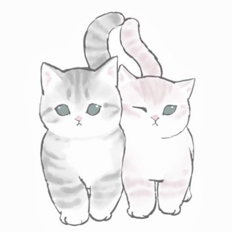 Kissing Drawing, Simple Cat Drawing, Kitten Drawing, Cute Animal Drawings Kawaii, Cat Character, Cute Couple Art, Cute Animal Drawings, Cat Drawing, About Cats