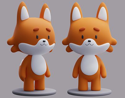 Momiji Doll, Fox Character, 3d Toys, Art Toys Design, 3d Blender, Simple Character, Group Project, 카드 디자인, Animation Art Character Design