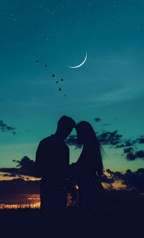 Couples Art, Romantic Wallpaper, The Moon And Stars, Hublot Watches, Fantasy Magic, Whatsapp Wallpaper, Quote Backgrounds, Cute Couple Art, Couple Wallpaper