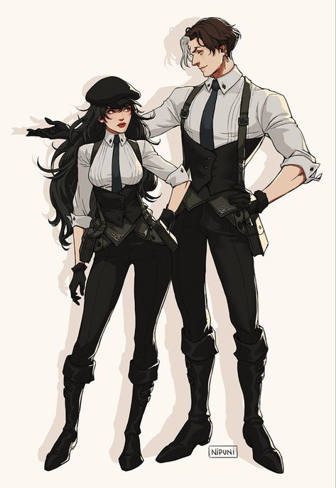 Black Detective Outfit, Women In Suits Drawing, Detective Art Character Design, Detective Outfit Female, Detective Clothing, Detective Oc, Oc Artwork, Rdr2 Outfits, Detective Outfit