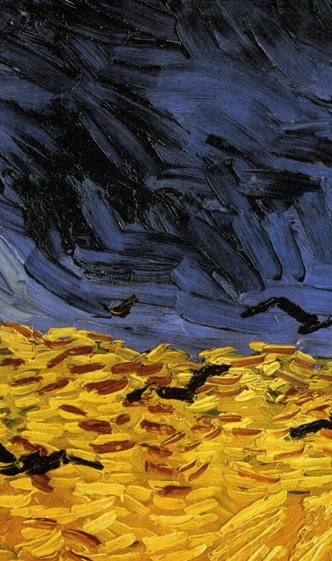 Wheatfield with Crows, Van Gogh. (detail of brushwork) Van Gogh Texture, Wheatfield With Crows, Vincent Van Gogh Quotes, Artist Van Gogh, Vincent Willem Van Gogh, Vincent Van Gogh Paintings, Arte Van Gogh, Wheat Fields, Van Gogh Paintings