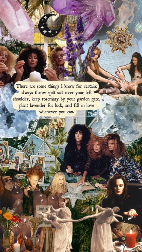 #witches #witch #sisterhood #practical magic #witchesofeastwick #cher #michellepfeiffer #susansurandon #sandrabullock #nicolekidman #bettemidler #sarahjessicaparker #hocuspocus #thecraft #star #sun Practical Magic Wallpaper, Practical Magic Quotes, Magic Wallpaper, What's My Aesthetic, Quote Collage, Witch Quotes, Divine Feminine Spirituality, Vintage Flowers Wallpaper, Cute Fall Wallpaper