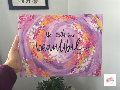 Easy Acrylic Bible Verse Painting Ideas, Saying Paintings On Canvas, Diy Christian Canvas Art, Bible Quote Paintings On Canvas, Verse Paintings Canvas, Inspirational Canvas Painting, Worship Painting Ideas, Faith Based Painting Ideas, Christian Sip And Paint Ideas