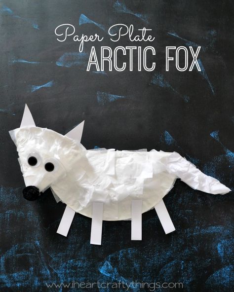 Penguin Crafts Preschool, Volpe Artica, Arctic Animals Preschool, Fox Craft, Arctic Animals Crafts, Winter Animal Crafts, Winter Crafts For Toddlers, Polar Bear Craft, Winter Crafts Preschool