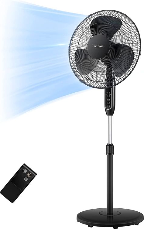 PELONIS 16'' Pedestal Remote Control, Oscillating Stand Up Fan 7-Hour Timer, 3-Speed and Adjustable Height. 

NEW VERSION: Upgraded Pelonis pedestal fan is equipped with a more powerful motor and high-quality blades, it makes cooling more efficient and energy-saving. This standing fan with 3 speed settings and 7-hour timer with Auto Shut-off for wide area cooling in medium to large rooms. Pedestal Fans, Standing Fans, Stand Fan, Pedestal Fan, Amazon Favorites, Best Fan, Air Cooler, 7 Hours, Fan Speed