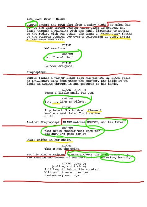 Script Analysis: How to Get the Most Out of a Scene | Script Breakdown Script Analysis, Acting Scripts, Movie Scripts, Word Choice, Punctuation Marks, Script Writing, Rainy Night, A Script, New Thought