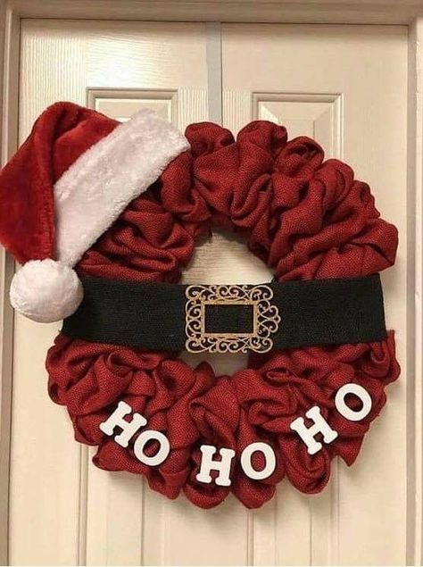 Wreaths Diy Easy, Santa Belt, Burlap Christmas Wreath, Whimsical Wreaths, Christmas Wreaths Diy Easy, Christmas Mesh Wreaths, Burlap Christmas, Xmas Wreaths, Wreaths Diy