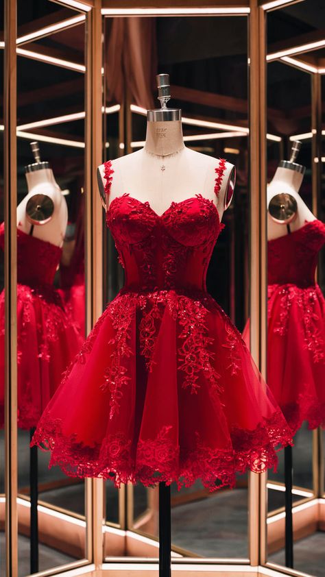 #affordablefashion #partydress #bodycondress #style #ootd #littleblackdress Quince After Party Dress Red, Red Puffy Dress Short, Red Quince Damas Outfits, Red Wedding Dress Short, Red Quince Court, Dama Outfits Quinceanera, Red Dama Dresses, Red Sweet 16 Dresses, Red Quince Theme