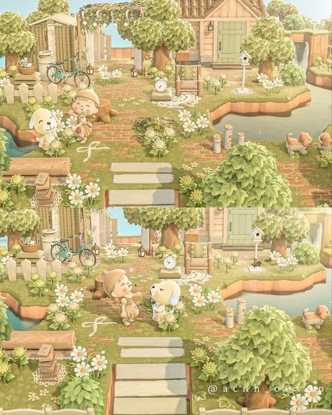 Animal Crossing Springcore Museum, Cottage Core Villagers Acnh, Animal Crossing Cottage Core Ideas, Acnh Springcore Ideas, Spring Core Acnh, Animal Crossing Springcore, Springcore Animal Crossing, Acnh Springcore Codes, Animal Crossing Cottage Core