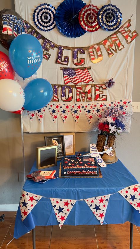 Homecoming Party Ideas, Air Force Party, Air Force Retirement, Welcome Home Decorations, State Decor, Homecoming Party, United States Air Force, Welcome Home, Home Decorations