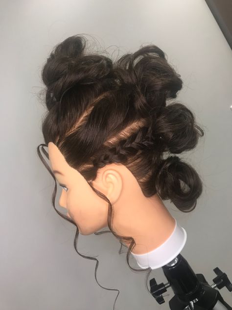 Unique Updos For Short Hair, Updo Pageant Hairstyles, Creative Updo Hairstyles, Curly Hair Special Occasion Styles, Fantasy Hair Updo, Unique Updos For Long Hair, Interesting Updos, Unique Updo Hairstyles, Hairstyles For Mannequin Heads