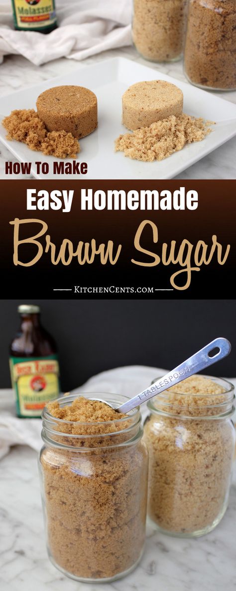 Brown Sugar Homemade, Baking Substitutions, Homemade Brown Sugar, Kitchen Secrets, Homemade Dry Mixes, Make Brown Sugar, No Time To Waste, Brown Sugar Recipes, Cooking Substitutions