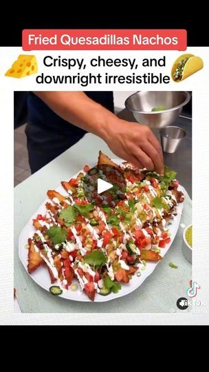 Fried Quesadilla Nachos😋😋 | I gotta try these😋😋😋😋  #highlightsシ゚ #mztoyeatz #fb #highlight #FacebookPage #followers #followforfollowback | By MzToy EatzFacebook Fried Quesadilla Nachos, Quesadilla Nachos, Fried Quesadilla, Recipes Authentic, Nachos Recipe, Mexican Food Recipes Authentic, Quesadillas, Mexican Food, Nachos