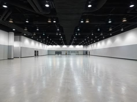 Gymnasium Aesthetic, Convention Center Interior, Dance Practice Room, Kpop Company, Dance Studio Design, Event Space Design, Dance Studio Decor, 1million Dance Studio, Practice Room