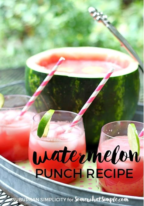 Cocomelon Party Punch, Watermelon Punch Bowl, Watermelon Punch Recipes, Watermelon Birthday Party Food, Watermelon Party Centerpieces, Watermelon Party Food Ideas, Watermelon Treats For Party, Watermelon Themed Desserts, Watermelon Punch Nonalcoholic