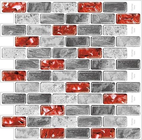 WalDecoo Marble Peel and Stick Backsplash for Kitchen, 10-Sheet Stick on Backsplash for Bathroom, Large Self-Adhesive Kitchen Backsplash, Red Marble Look Decorative Tiles（12"×12"） : Amazon.ca: Tools & Home Improvement Backsplash For Bathroom, Colorful Kitchen Backsplash, Stick On Backsplash, Kitchen Backsplash Peel And Stick, Backsplash For Kitchen, Bathroom Large, Self Adhesive Wall Tiles, 3d Wall Decals, Striped Tile