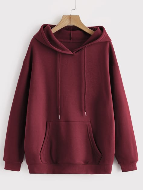 Dark Red Hoodie, Hoddies Outfits, Warm Winter Fashion, Burgundy Hoodie, Womens Fashion Casual Winter, Women Sweatshirts, Lined Hoodie, Basic Long Sleeve, Red Hoodie