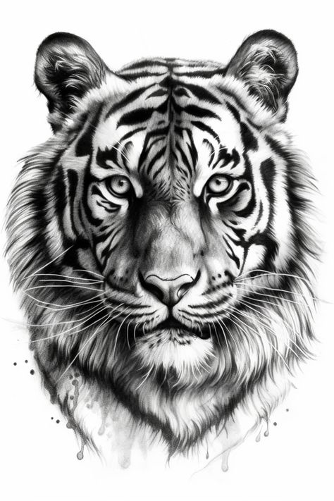 Tiger Hand Tattoo, Tiger Face Tattoo, Tiger Head Tattoo, Tiger Sketch, Big Cat Tattoo, Tiger Tattoo Design, Tiger Drawing, Shiva Tattoo Design, Tattoo Outline Drawing